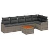 vidaXL Garden Sofa Set 7 pcs Grey Poly rattan