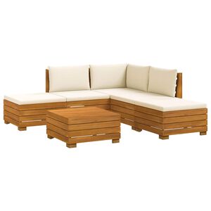 vidaXL 6 pcs Outdoor Sofa Set Solid Acacia Wood Brown
