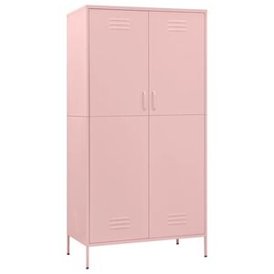 vidaXL Wardrobe | Pink | Steel | Large | Wardrobe | Rectangular | Modern