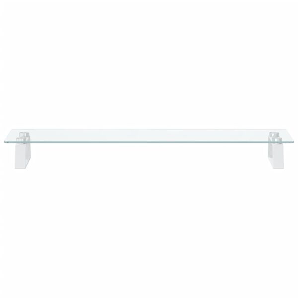 vidaXL Monitor Stand White 80x20x8 cm Tempered Glass and Metal