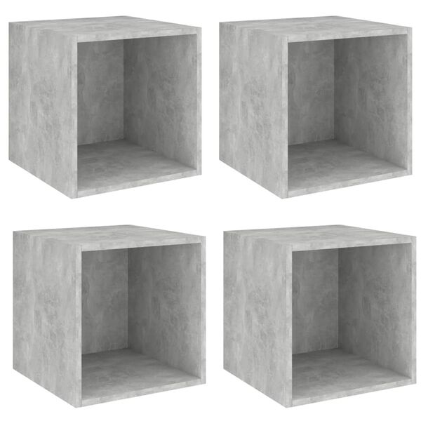 vidaXL Wall Cabinets 4 pcs Concrete Grey 37x37x37 cm Engineered Wood