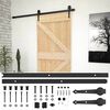 vidaXL Sliding Door 100 x 210 cm Solid Pine Wood Natural and Black