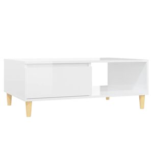 vidaXL Coffee Table High Gloss White 90x60x35 cm Engineered Wood