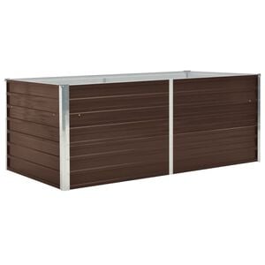 vidaXL Raised Garden Bed | Brown | Galvanised steel | Large | Durable