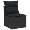 vidaXL Garden Sofa Set with Cushion 9 pcs Black Poly Rattan