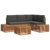 vidaXL 5 pcs Outdoor Sofa Set Solid Acacia Wood and Polyester