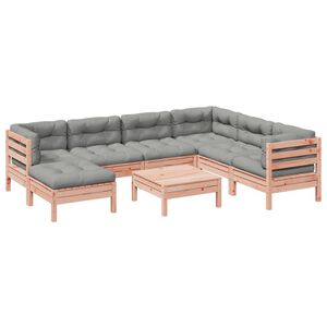 vidaXL 8 Piece Garden Sofa Set with Cushions Solid Wood Douglas Fir