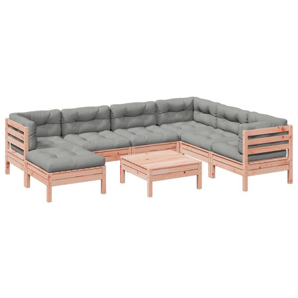 vidaXL 8 Piece Garden Sofa Set with Cushions Solid Wood Douglas Fir