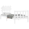 vidaXL Bed Frame without Mattress White Single Solid Wood Pine