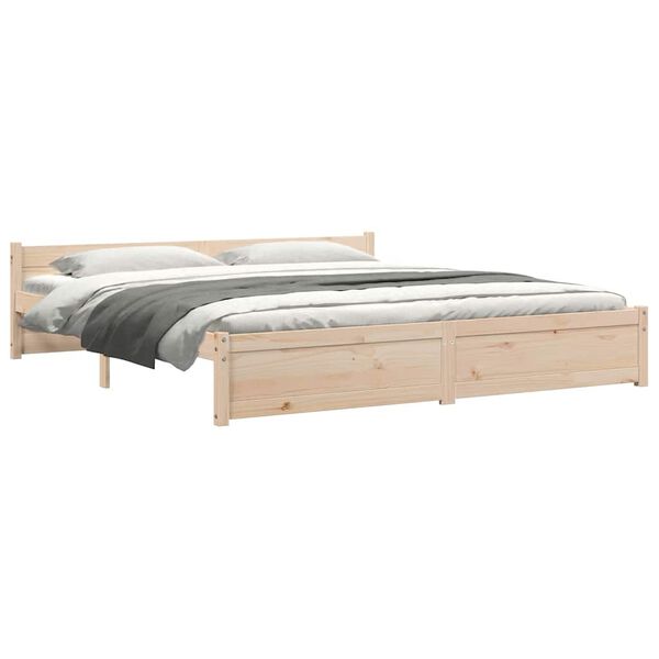 vidaXL Bed Frame without Mattress Solid Wood 180x200 cm Super King Super King Size