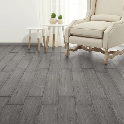 vidaXL Self-adhesive PVC Flooring Planks 5.02 m² 2 mm Dark Grey