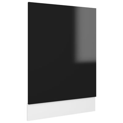 vidaXL Dishwasher Panel High Gloss Black 45x3x67 cm Engineered Wood