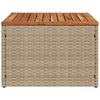 vidaXL Garden Table Beige 55x55x37 cm Poly Rattan and Acacia Wood