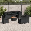 vidaXL 9 Piece Garden Sofa Set with Cushions Black Poly Rattan