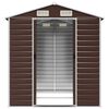 vidaXL Garden Shed Brown 191x215x198 cm Galvanised Steel