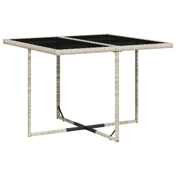 vidaXL 9 Piece Garden Dining Set with Cushions Light Grey Poly Rattan