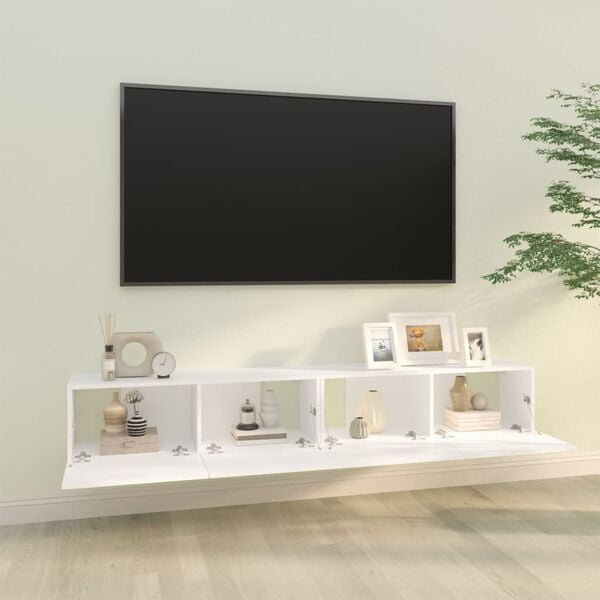 vidaXL Wall TV Cabinets 2 pcs White 100x30x30 cm Engineered Wood