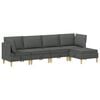 vidaXL Living Room Furniture Set with Cushion 5 pcs Dark Grey Fabric