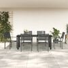 vidaXL 7 Piece Garden Dining Set Black Steel and Textilene