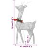 vidaXL Christmas Reindeer Family 270x7x90 cm Silver Cold White Mesh