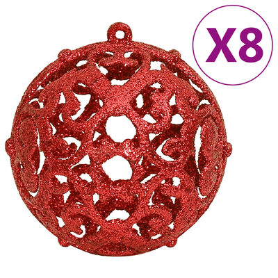 vidaXL 111 Piece Christmas Bauble Set Red Polystyrene