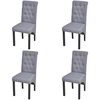 vidaXL Dining Chairs 4 pcs Light Grey Fabric