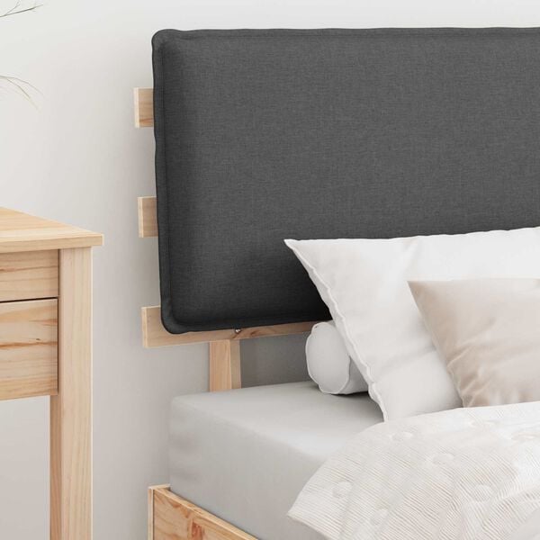 vidaXL Bed Frame with Upholstered Headboard Dark Grey 90 x 190 cm