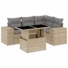 vidaXL 5 Piece Garden Sofa Set with Cushions Beige Poly Rattan