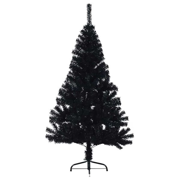 vidaXL Artificial Pre-lit Christmas Tree Black 120 cm PVC