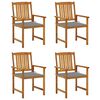 vidaXL Garden Chairs with Cushions 4 pcs Solid Acacia Wood