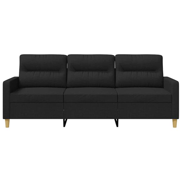 vidaXL 3-Seater Sofa Black 180 cm Fabric