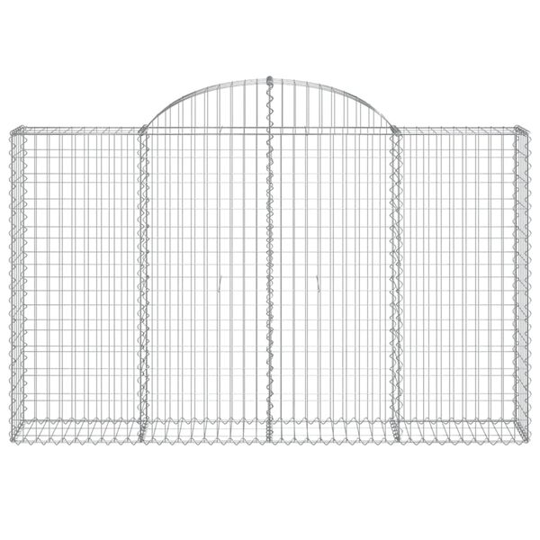 vidaXL Arched Gabion Baskets 25 pcs 200x30x120/140 cm Galvanised Iron