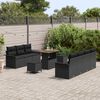 vidaXL Garden Sofa Set with Cushion 10 pcs Black Poly Rattan