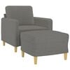 vidaXL Sofa Chair with Footstool Dark Grey 60 cm Fabric