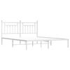 vidaXL Metal Bed Frame without Mattress with Headboard White 180x200cm