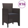 vidaXL Garden Dining Set with Cushions with Cushion 17 pcs Brown PP