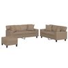 vidaXL 3 Piece Sofa Set with Pillows Cappuccino Faux Leather