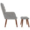 vidaXL Relaxing Chair with Stool Light Grey Velvet