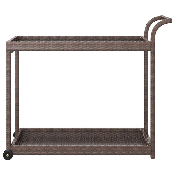 vidaXL Bar Cart Brown 100x45x83 cm Poly Rattan