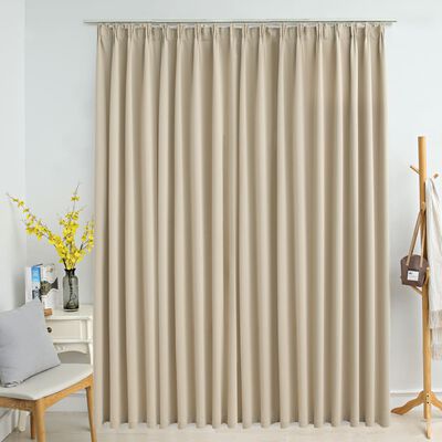 vidaXL Blackout Curtain with Hooks Beige 290x245 cm