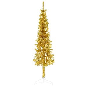 vidaXL Artificial Half Christmas Tree | Gold | PVC, Steel | 120 cm