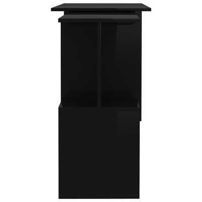 vidaXL Corner Desk High Gloss Black 200x50x76 cm Chipboard