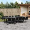 vidaXL 13 Piece Garden Dining Set Black Textilene
