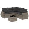 vidaXL 6 Piece Garden Sofa Set with Cushions Grey Poly Rattan