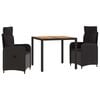 vidaXL Outdoor Dining Set 3 pcs Black