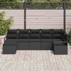 vidaXL Sofa Set with Cushion with Storage 7 pcs Black Poly Rattan