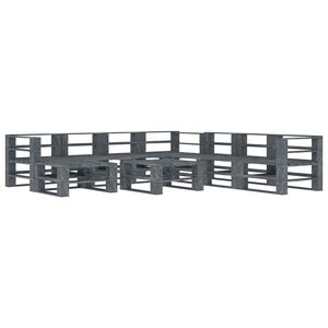 vidaXL 9 Piece Garden Pallet Lounge Set Wood Grey