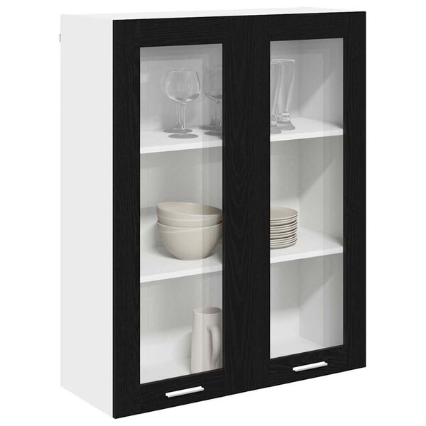 vidaXL Hanging Cabinet Black Oak 80 x 31 x 100 cm Engineered Wood