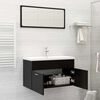 vidaXL Bathroom Furniture Set Black Engineered Wood