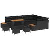 vidaXL Garden Sofa Set 13 pcs 12-Seater Black Poly rattan